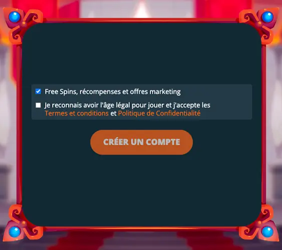 Confirmation de la création du compte