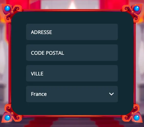 Saisir les coordonnées postales
